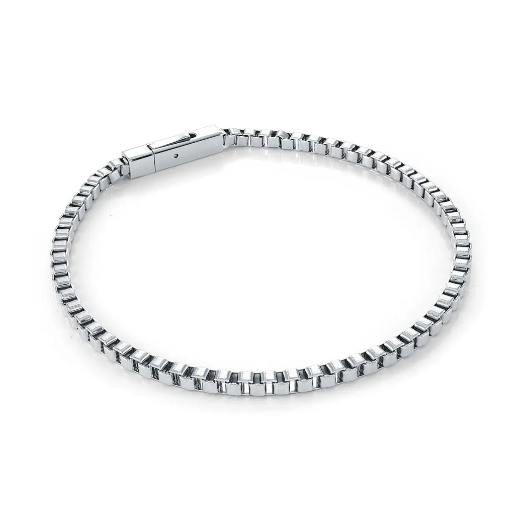 3mm Stainless Steel Box Link Bracelet Italgem