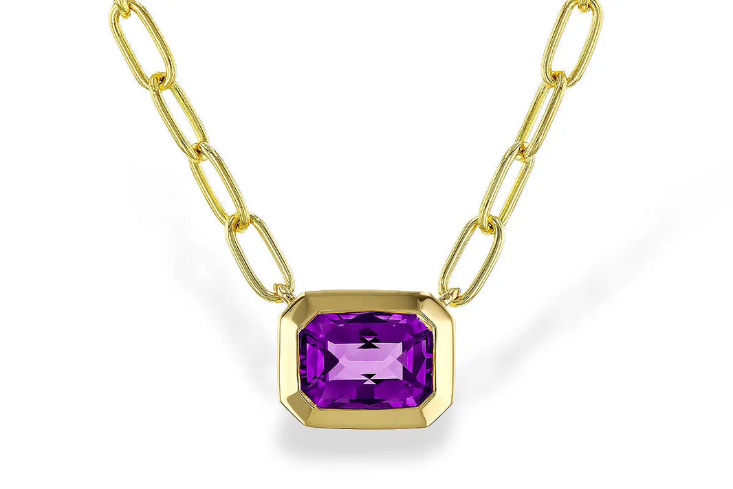 Bezel Set Amethyst Necklace Allison Kaufman