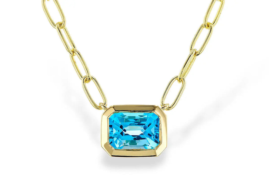 Bezel Set Blue Topaz Necklace Allison Kaufman