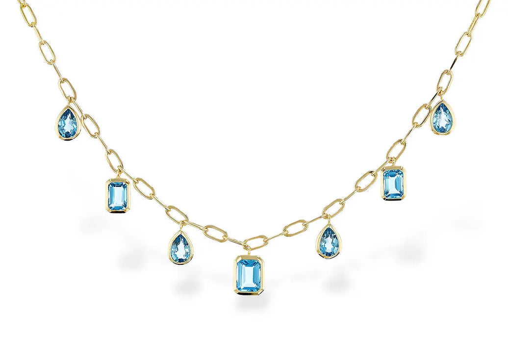 Blue Topaz Multi Drop Necklace Allison Kaufman