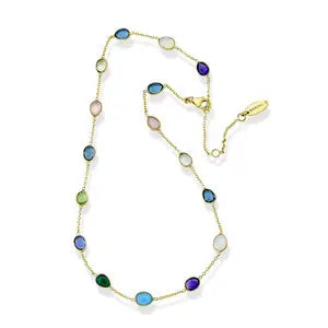 Colorful Gemstone Station Necklace Samuel B Collection