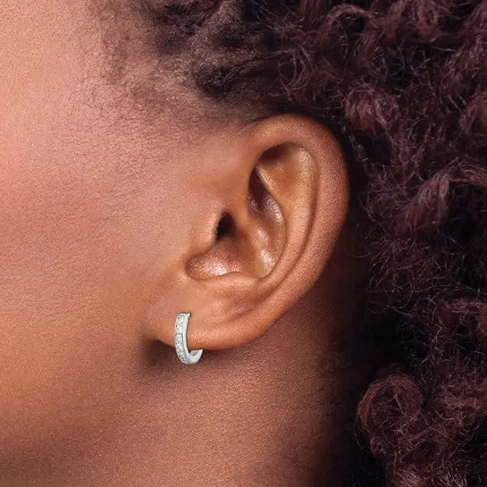 image Cubic Zirconia Huggie Earrings Quality Gold of Cincinnati