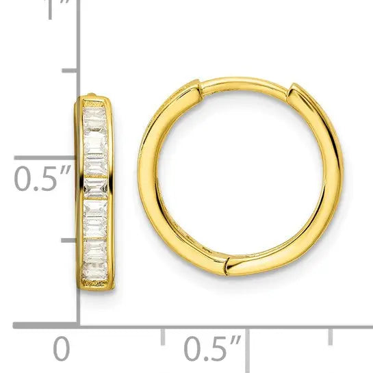 image Cubic Zirconia Huggie Hoop Earrings Quality Gold of Cincinnati