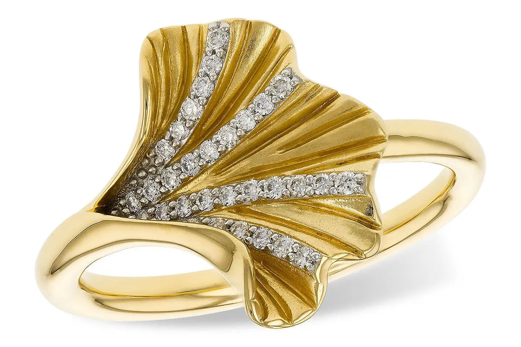 Diamond Ginko Leaf Ring Allison Kaufman