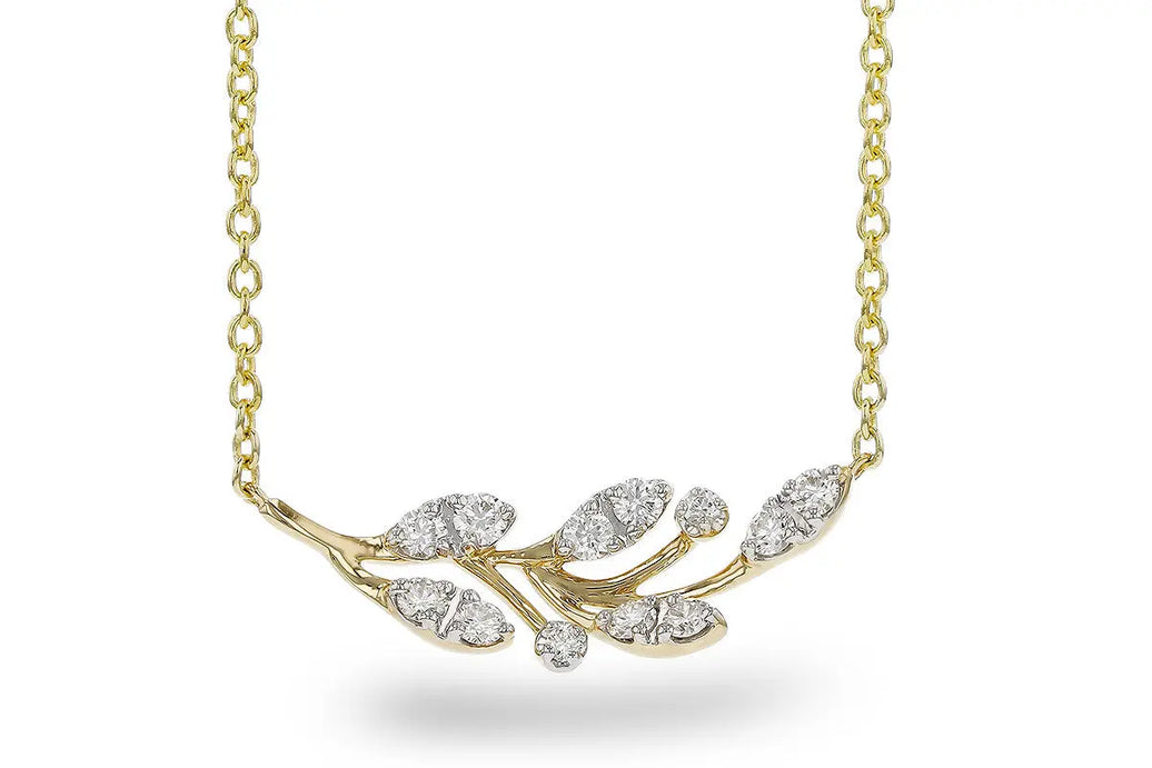 Diamond Leaf Necklace Allison Kaufman