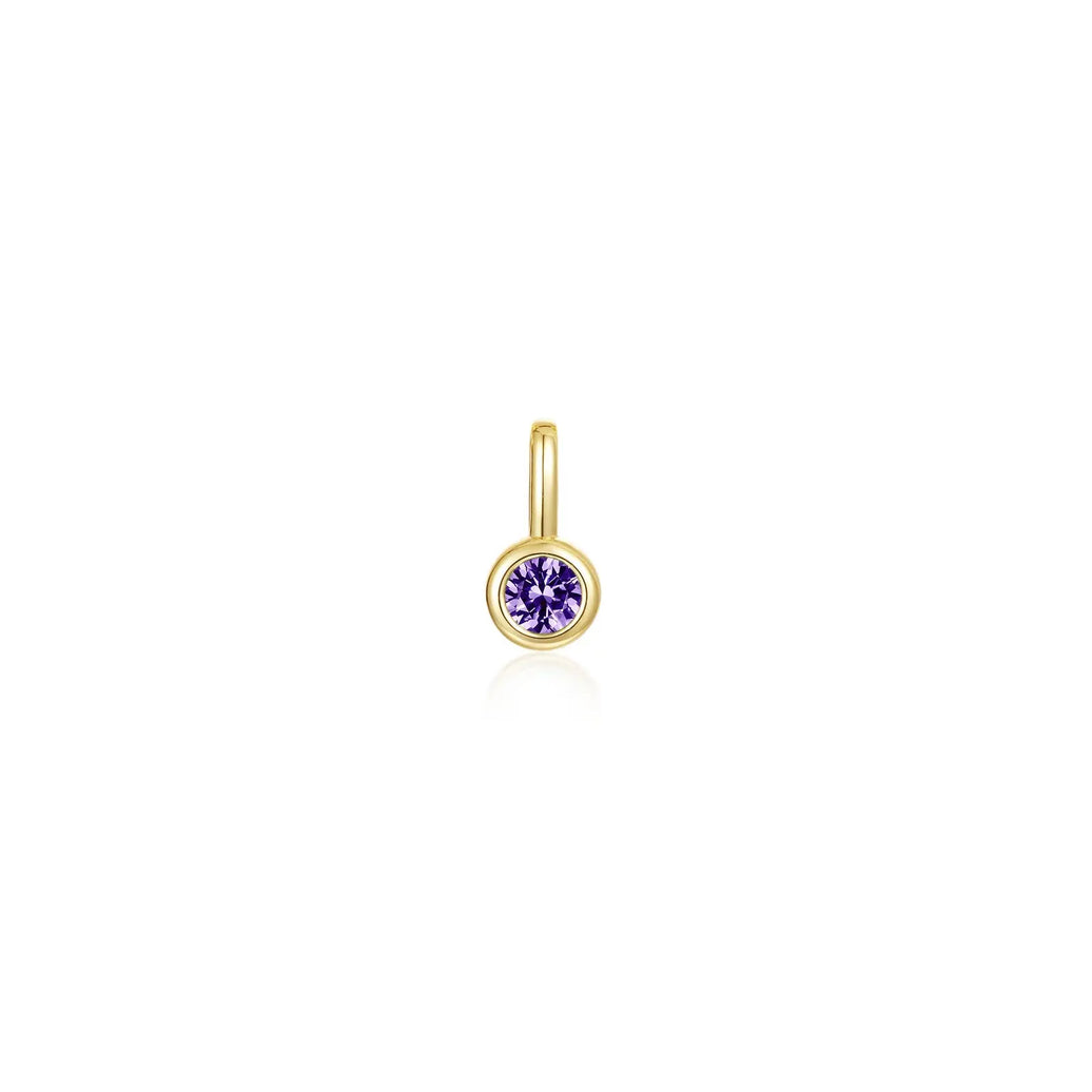 February Bezel Birthstone Charm Pendant Lafonn