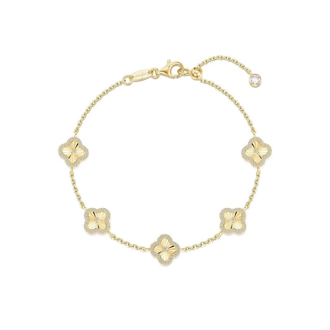 Gold Clover Motif Bracelet Lafonn
