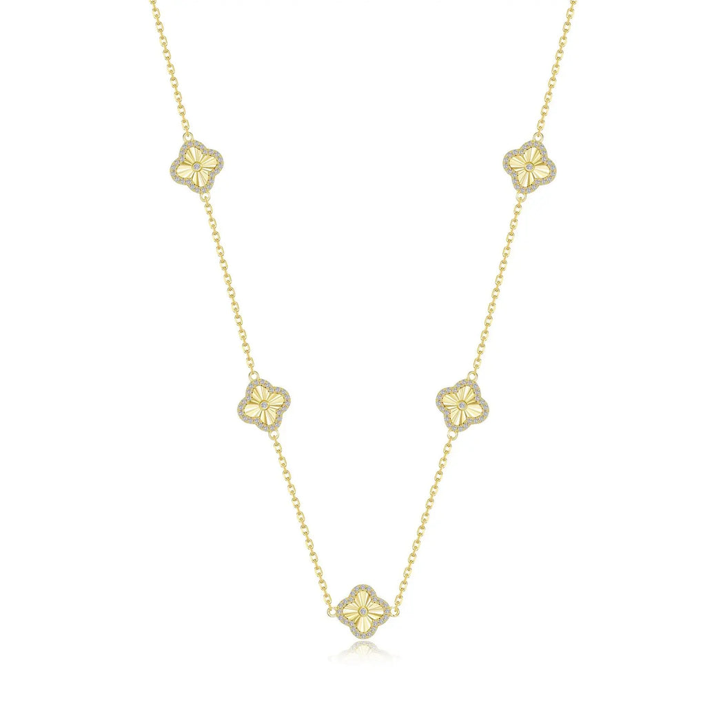 Gold Clover Motif Necklace Lafonn