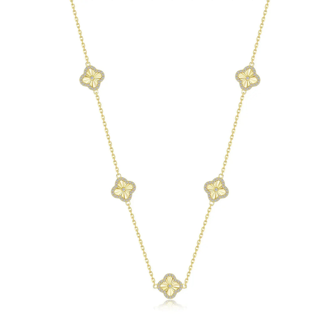 Gold Clover Motif Necklace Lafonn