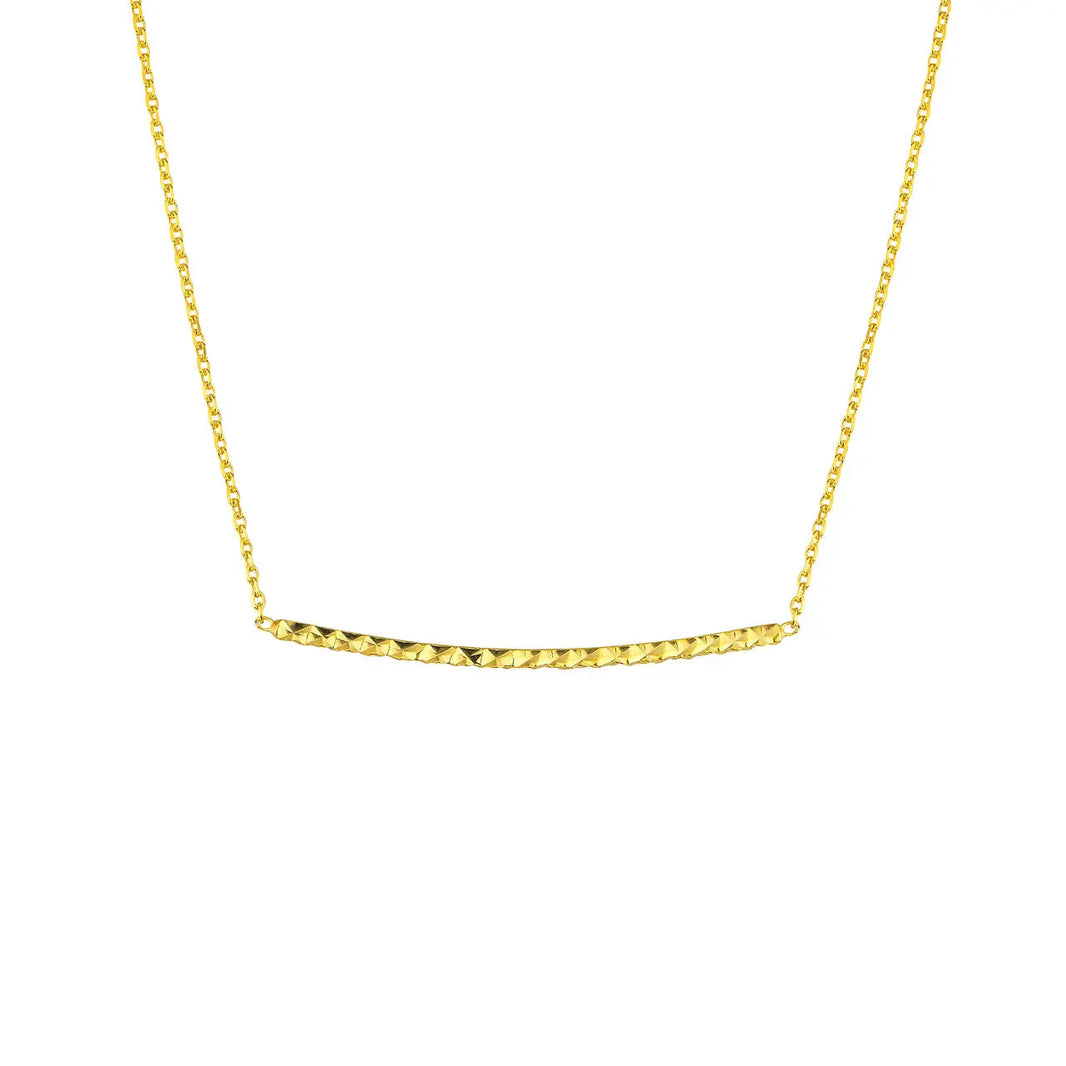 Gold Plated Curved Bar Necklace Midas