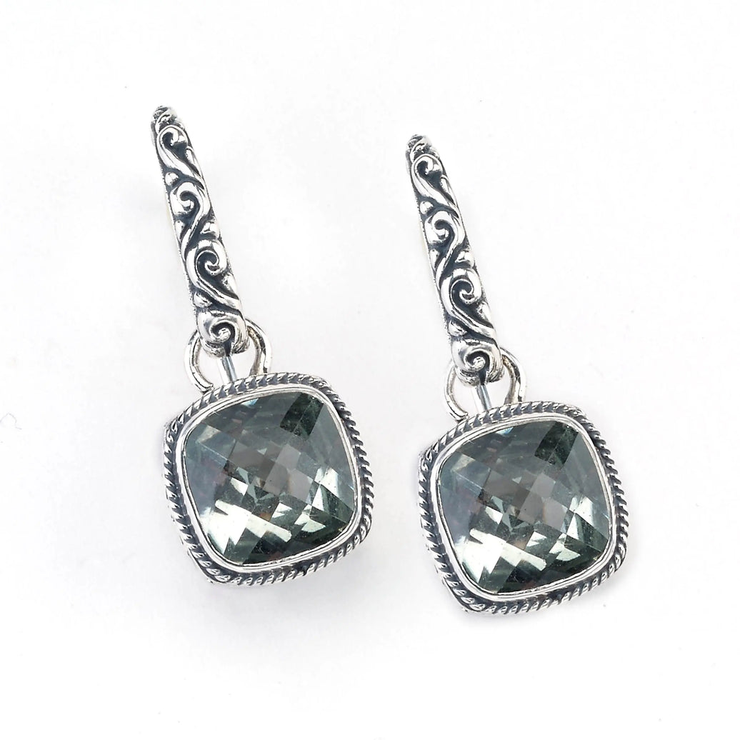 Green Amethyst Drop Earrings Samuel B Collection