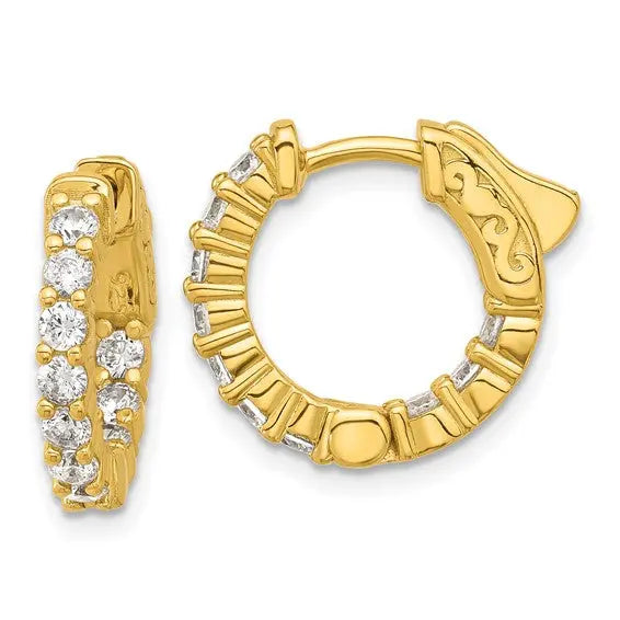 Inside/ Outside 16mm Gold Plated Hoops Quality Gold of Cincinnati