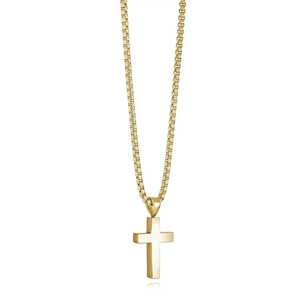 Ion Plated Cross and Chain Italgem