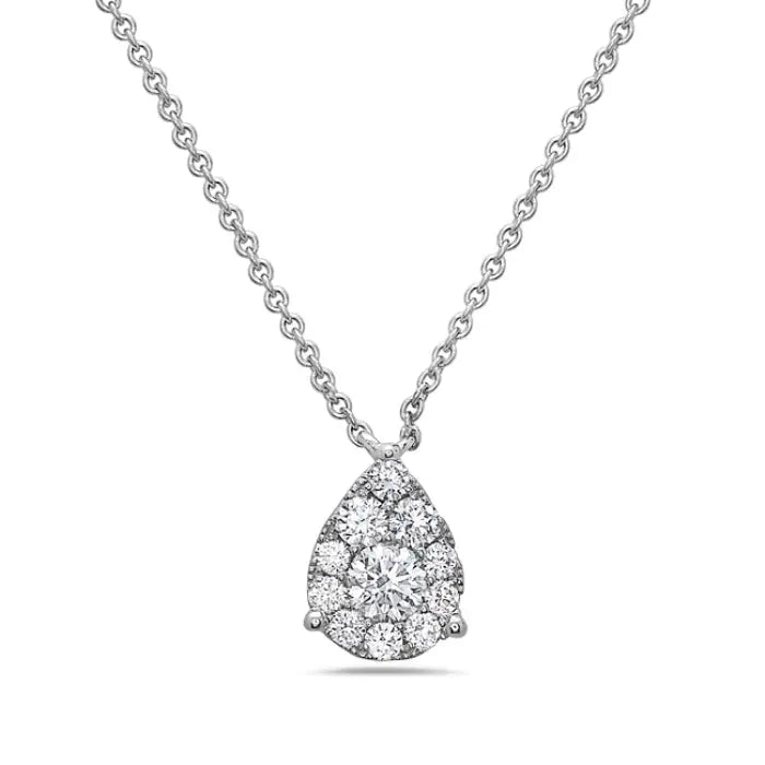 Pear Shaped Pave Diamond Necklace Bassali