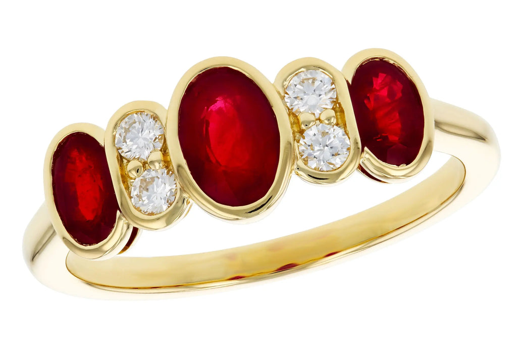 Ruby and Diamond Bezel Ring Allison Kaufman