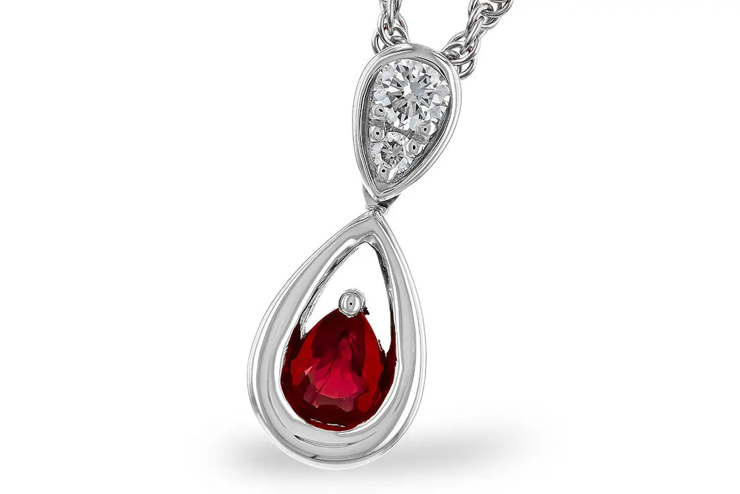 Ruby and Diamond Drop Necklace Allison Kaufman