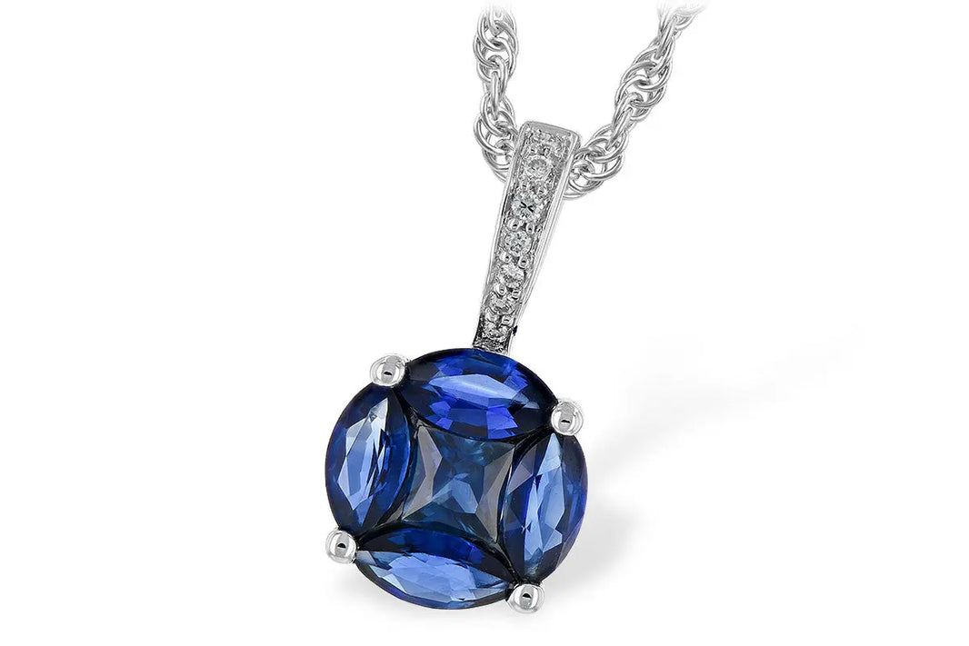 Sapphire Necklace with Diamonds on the Bail Allison Kaufman