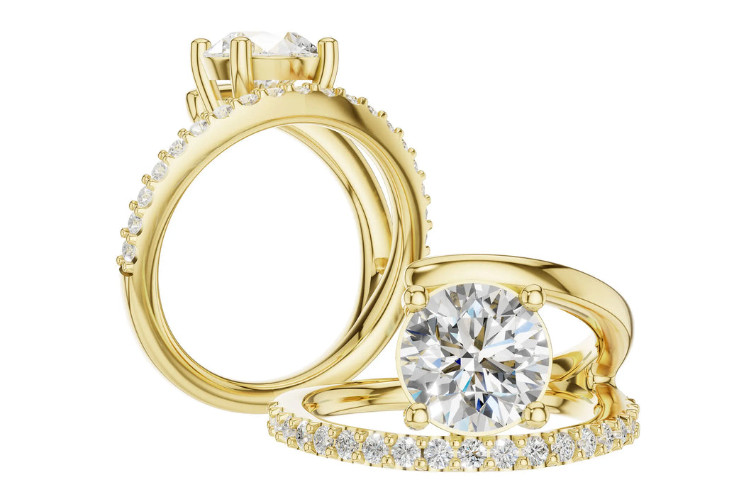 Split and Sparkly Diamond Semi Mount Engagement Ring Allison Kaufman