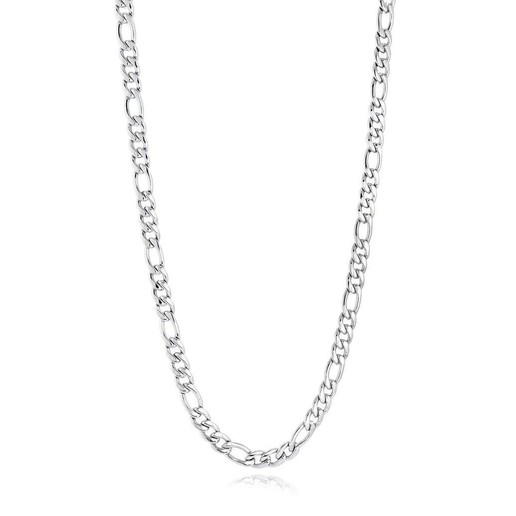 Stainless Steel Figaro Link Necklace Italgem