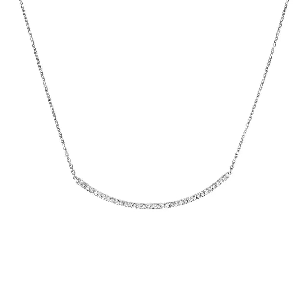 Sterling Silver Curved Bar Necklace Midas