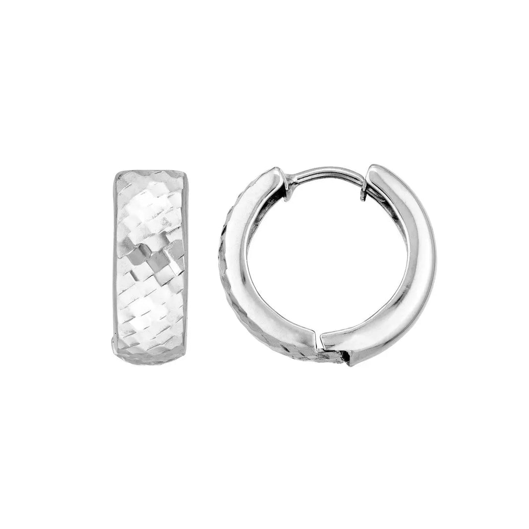 Sterling Silver Diamond Cut Hoops Midas