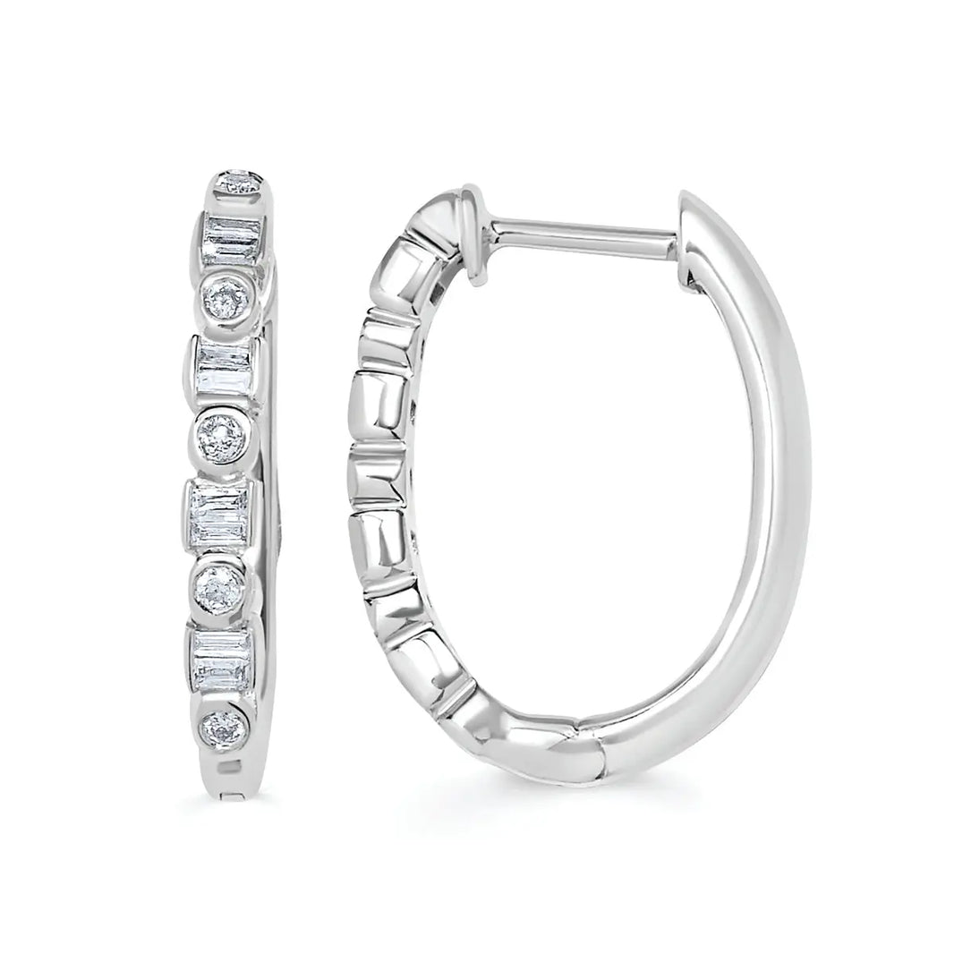 Sterling Silver Diamond Hoop Earrings Ostbye