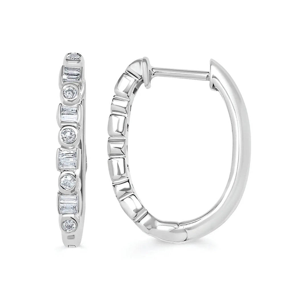 Sterling Silver Diamond Hoop Earrings Ostbye