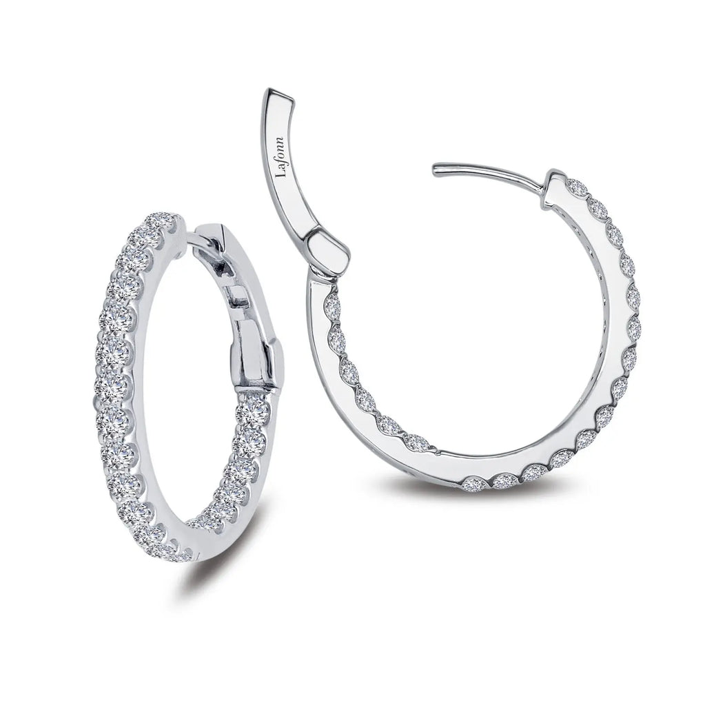Sterling Silver Inside Outside Hoop Earrings Lafonn