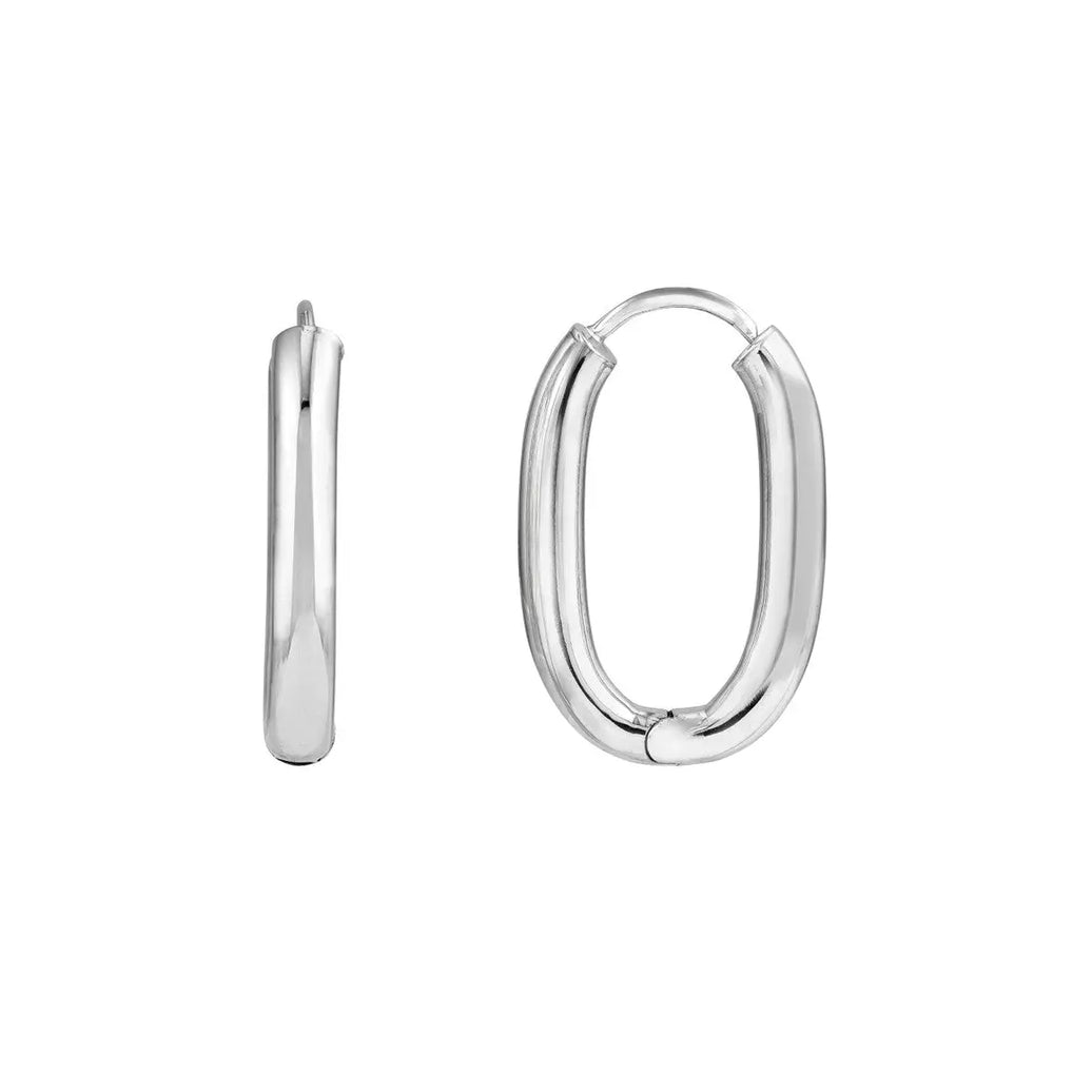 Sterling Silver Oval Hoop Earrings Midas
