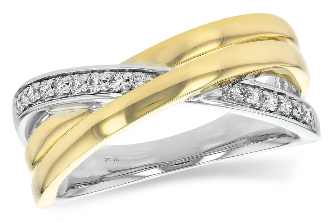 Two Tone Twist Diamond Ring Allison Kaufman