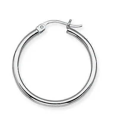 White Gold Hoop Earrings Midas