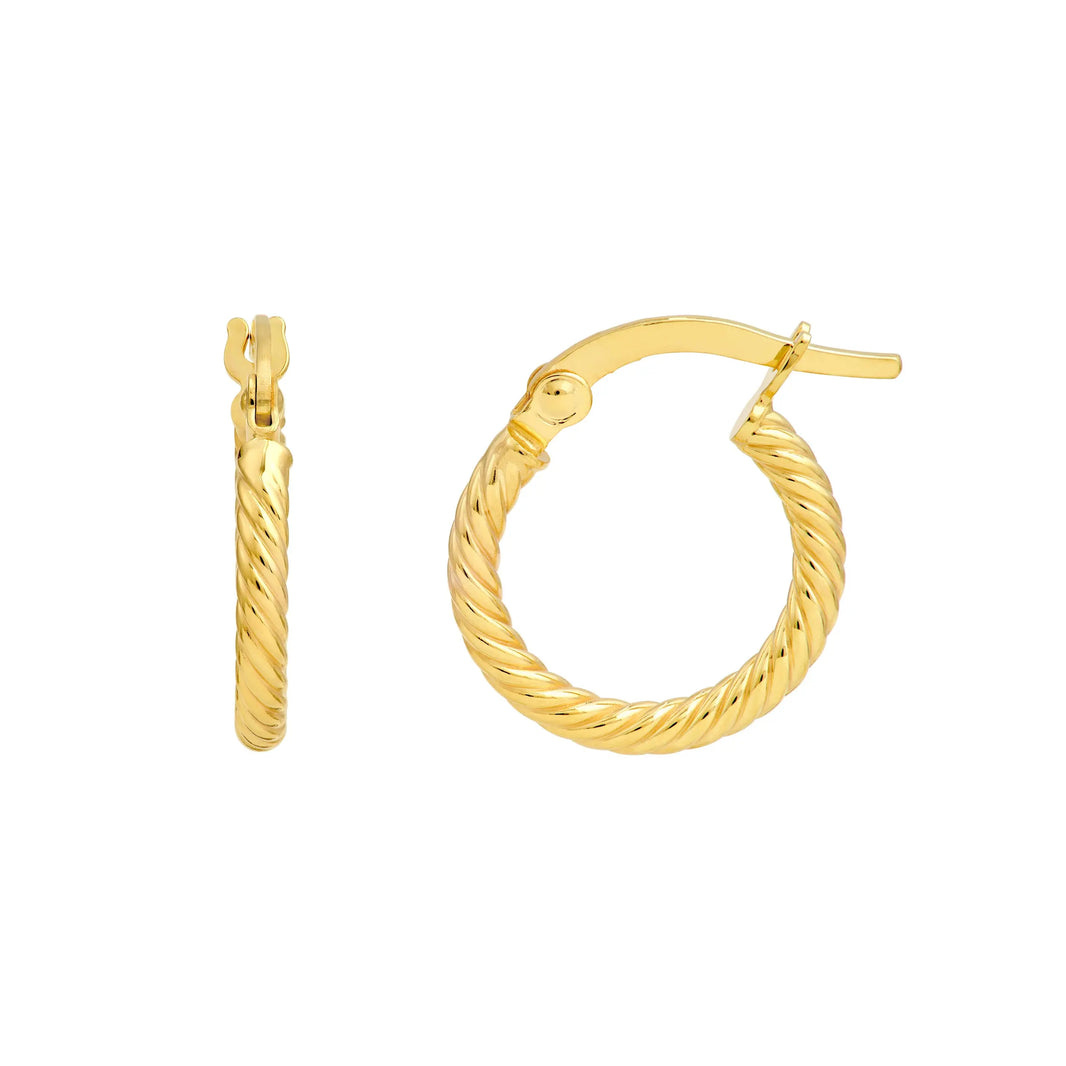 10mm Twisted Round Hoop Earrings Midas