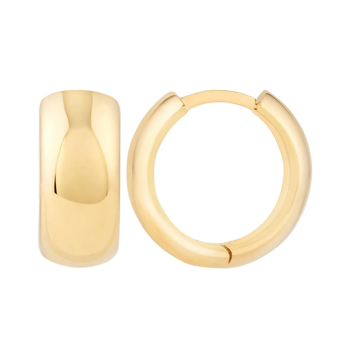 Polished Wide Huggie Earrings