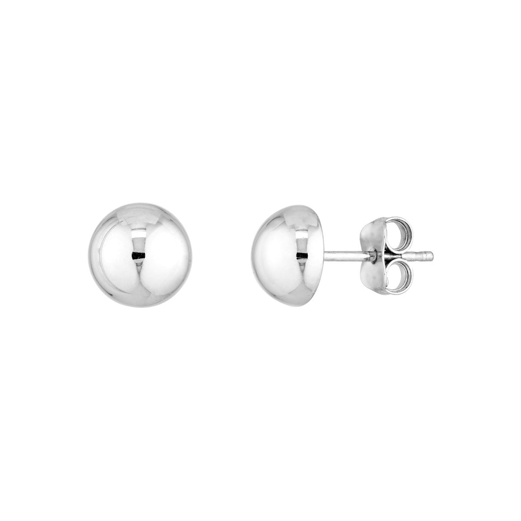 Sterling Silver 8 mm Polished Dome Stud Earrings