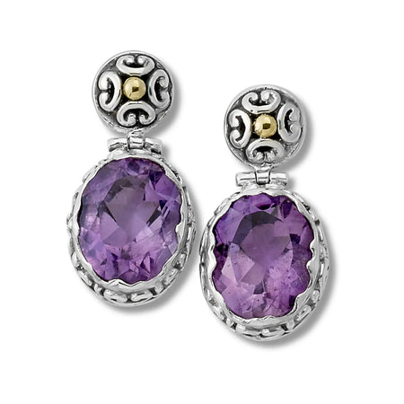 Amethyst Drop Earrings Samuel B Collection