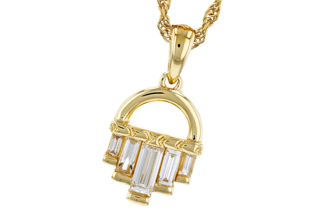 Baguette Diamond Drop Necklace Allison Kaufman