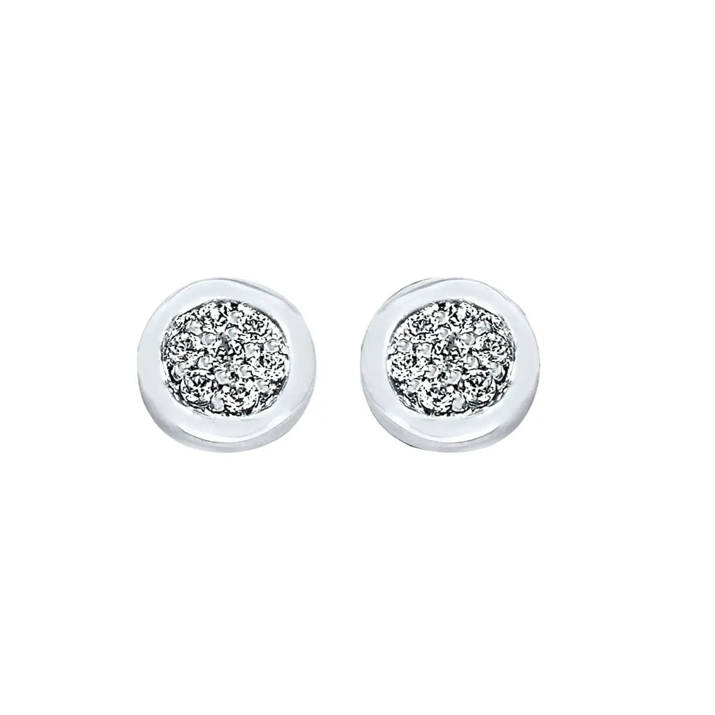 Bezel Diamond Cluster Stud Earrings Ostbye