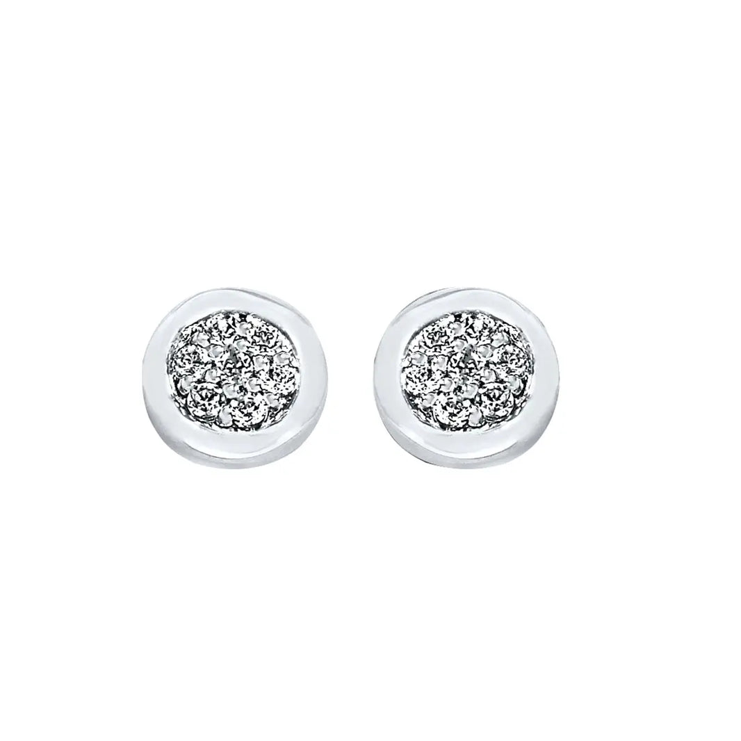 Bezel Diamond Cluster Stud Earrings Ostbye