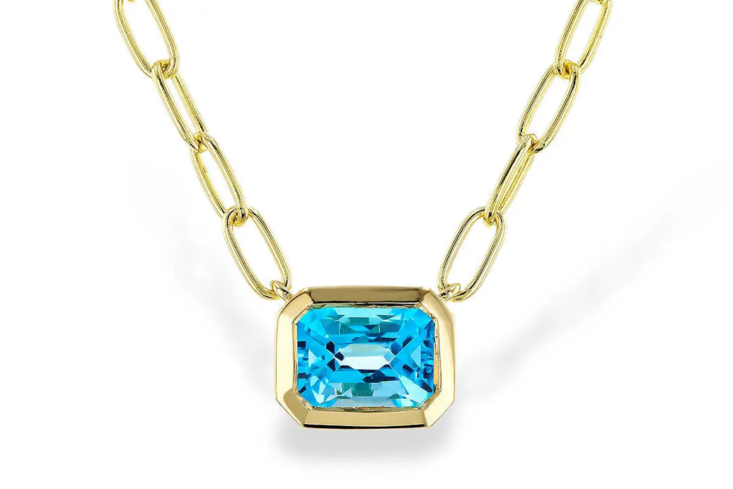 Bezel Set Blue Topaz Necklace Allison Kaufman