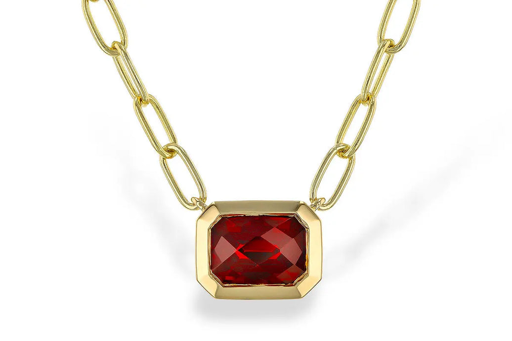 Bezel Set Garnet Necklace Allison Kaufman
