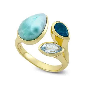 Bezeled Blues Ring Samuel B Collection