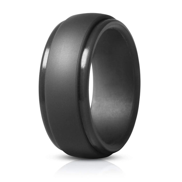 Black Edged Silicone Ring Italgem