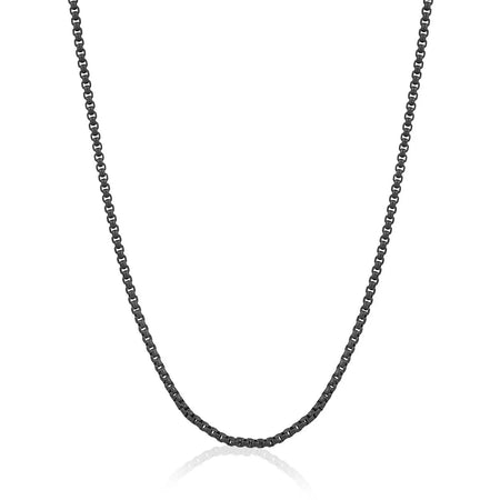 Black Ion Plated Stainless Steel Round Box Chain Italgem