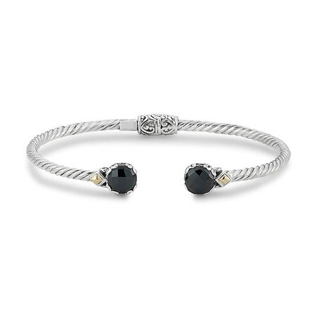 Black Spinel Cable Bangle Bracelet Samuel B Collection