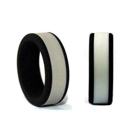 Black and grey silicone ring Italgem