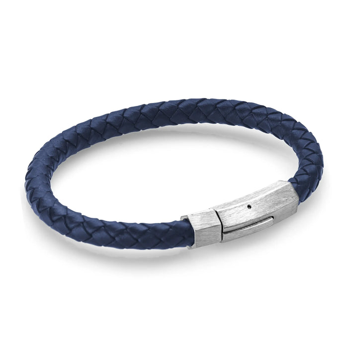 Blue Leather Bracelet Italgem