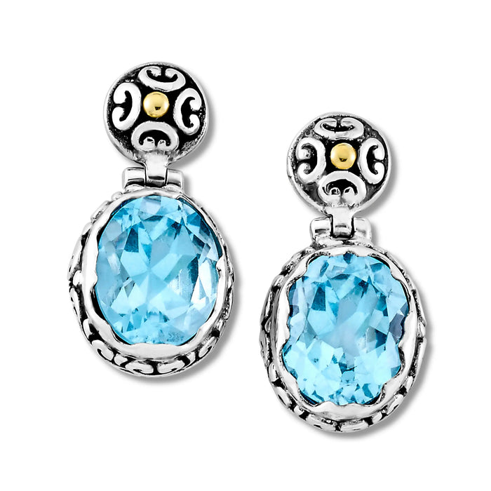 Blue Topaz Drop Earrings Samuel B Collection