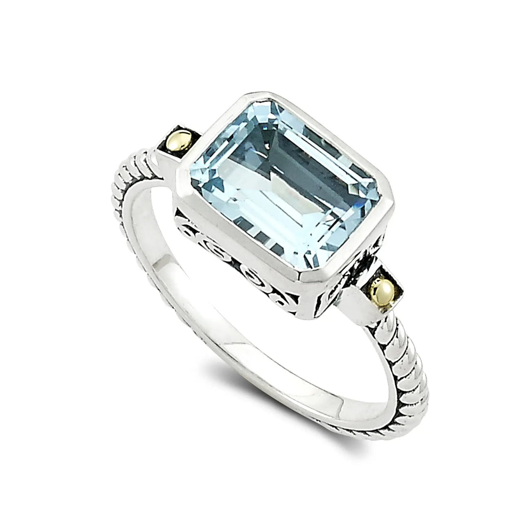 Blue Topaz Ring Samuel B Collection