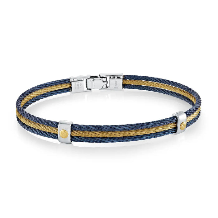 Blue & Gold Cable Bracelet Italgem