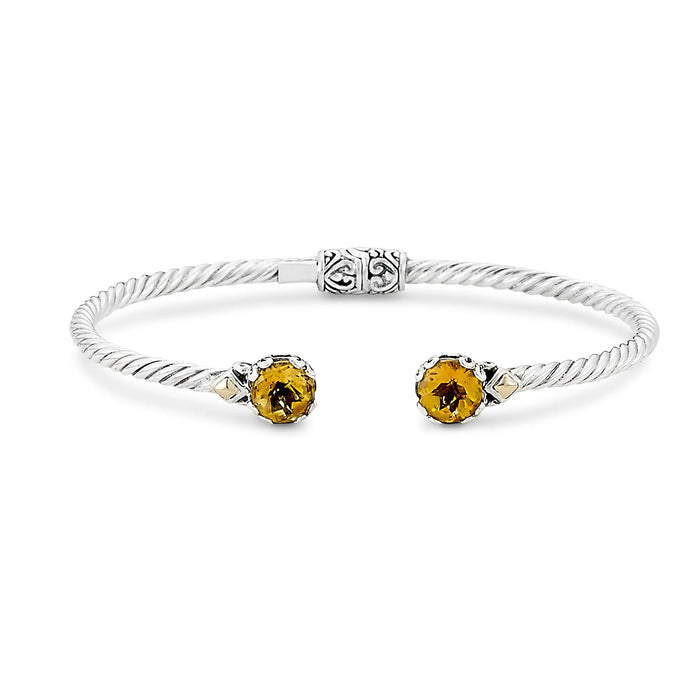 Citrine Cable Bangle Bracelet Samuel B Collection